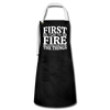 First I Light The Fire Then I Grill The Things Artisan Apron - black/white