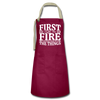 First I Light The Fire Then I Grill The Things Artisan Apron - burgundy/khaki