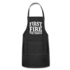 First I Light The Fire Then I Grill The Things Adjustable Apron - black