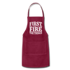 First I Light The Fire Then I Grill The Things Adjustable Apron - burgundy