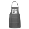 First I Light The Fire Then I Grill The Things Adjustable Apron - charcoal