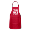 First I Light The Fire Then I Grill The Things Adjustable Apron - red