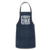 First I Light The Fire Then I Grill The Things Adjustable Apron - navy