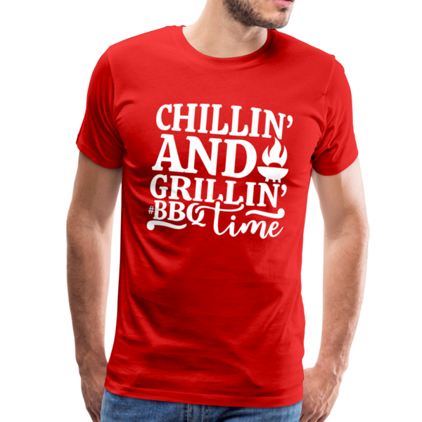 Chillin' and Grillin' BBQ Time Grilling Men's Premium T-Shirt - red