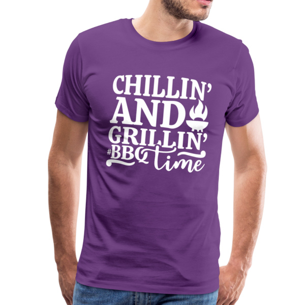 Chillin' and Grillin' BBQ Time Grilling Men's Premium T-Shirt - purple