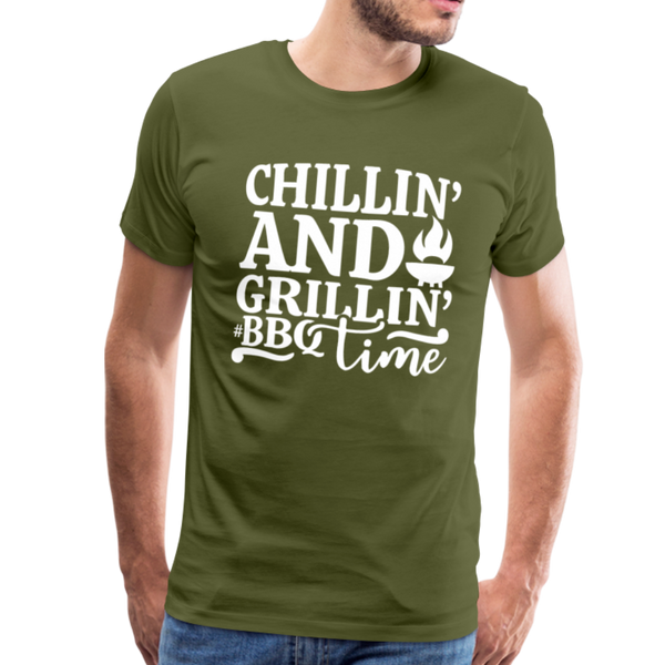 Chillin' and Grillin' BBQ Time Grilling Men's Premium T-Shirt - olive green