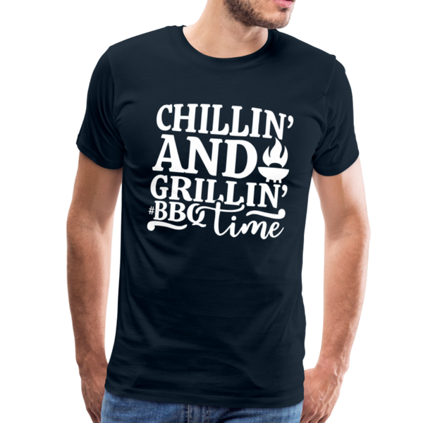 Chillin' and Grillin' BBQ Time Grilling Men's Premium T-Shirt - deep navy