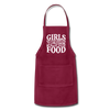 Girls Dig Guys Who Can Cook Their Own Food Adjustable Apron - burgundy