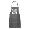 Girls Dig Guys Who Can Cook Their Own Food Adjustable Apron - charcoal