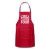 Girls Dig Guys Who Can Cook Their Own Food Adjustable Apron - red