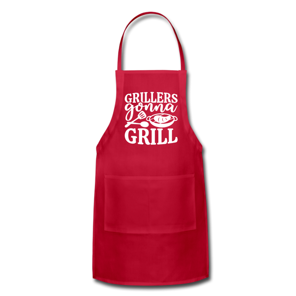 Grillers Gonna Grill BBQ Adjustable Apron - red