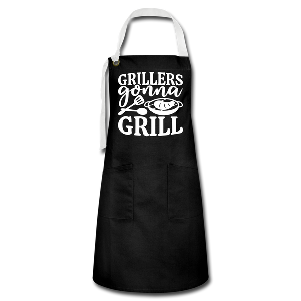 Grillers Gonna Grill BBQ Artisan Apron - black/white