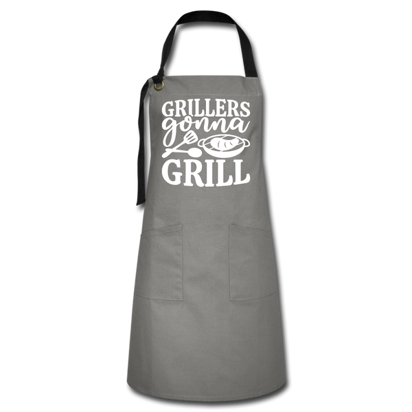 Grillers Gonna Grill BBQ Artisan Apron - gray/black