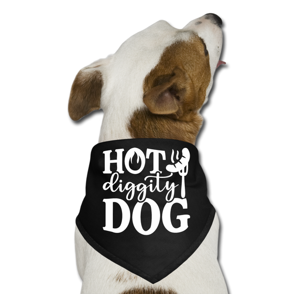 Hot Diggity Dog BBQ Grilling Dog Bandana - black