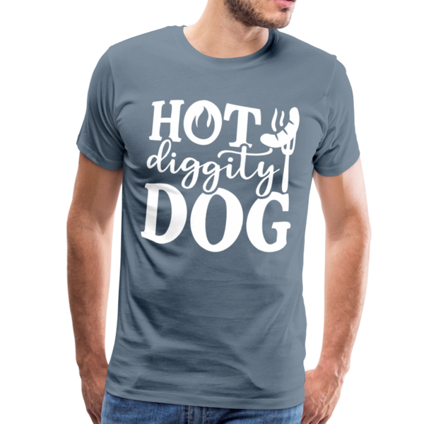 Hot Diggity Dog BBQ Grilling Men's Premium T-Shirt - steel blue
