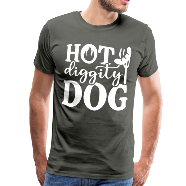 Hot Diggity Dog BBQ Grilling Men's Premium T-Shirt - asphalt gray