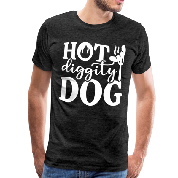 Hot Diggity Dog BBQ Grilling Men's Premium T-Shirt - charcoal gray
