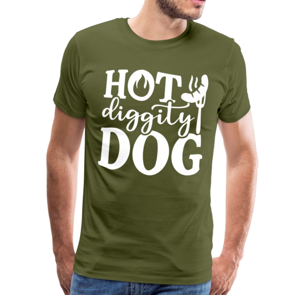 Hot Diggity Dog BBQ Grilling Men's Premium T-Shirt - olive green