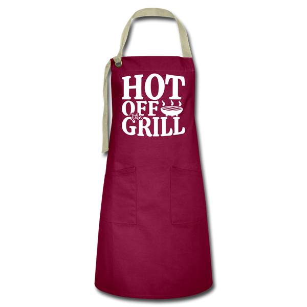 Hot Off The Grill BBQ Artisan Apron - burgundy/khaki