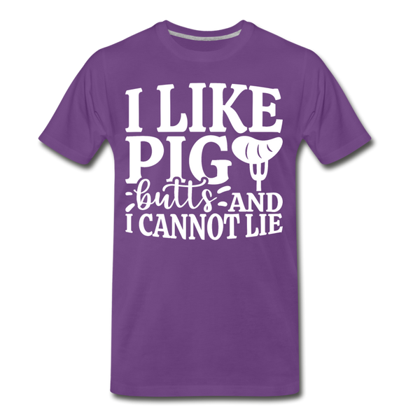 I Like Pig Butts And I Cannot Lie Men's Premium T-Shirt - purple