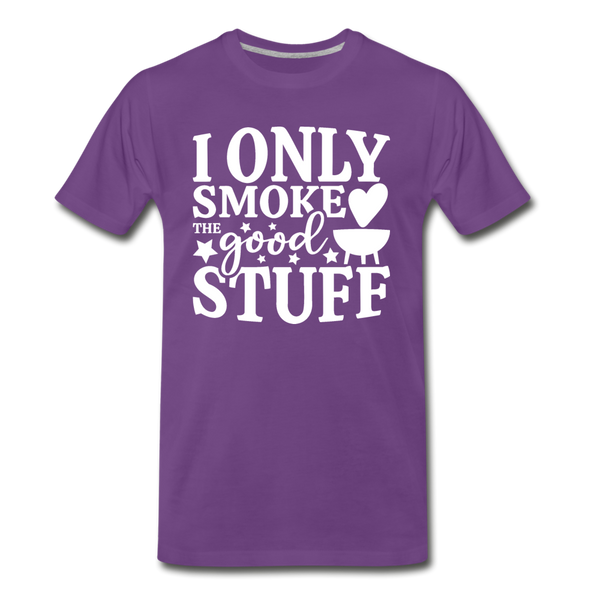 I Only Smoke the Good Stuff BBQ Men's Premium T-Shirt - purple