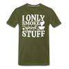 I Only Smoke the Good Stuff BBQ Men's Premium T-Shirt - olive green