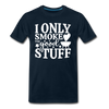 I Only Smoke the Good Stuff BBQ Men's Premium T-Shirt - deep navy