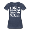 I Only Smoke the Good Stuff BBQ Women’s Premium T-Shirt - heather blue