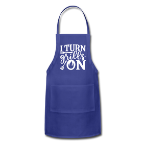 I Turn Grills On Funny BBQ Grilling Adjustable Apron