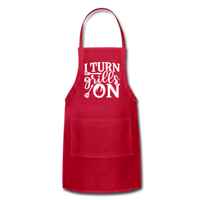 I Turn Grills On Funny BBQ Grilling Adjustable Apron