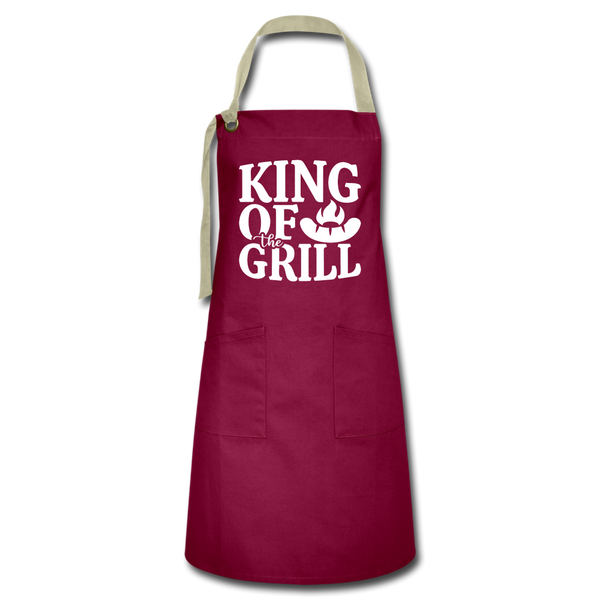 King of the Grill BBQ Artisan Apron - burgundy/khaki