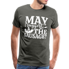 May I Suggest the Sausage Funny BBQ Men's Premium T-Shirt - asphalt gray