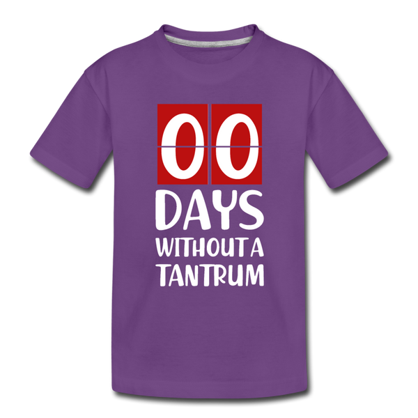 Zero Days Without a Tantrum Kids' Premium T-Shirt - purple