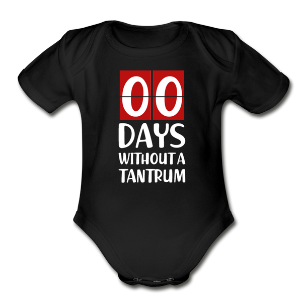 Zero Days Without a Tantrum Organic Short Sleeve Baby Bodysuit - black
