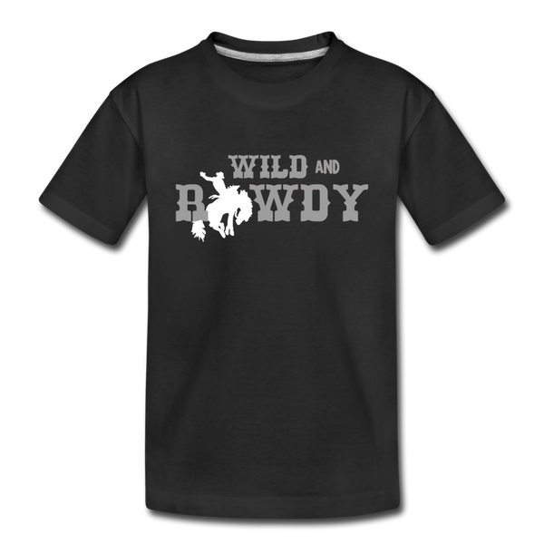 Wild and Rowdy Cowboy Kids' Premium T-Shirt - black