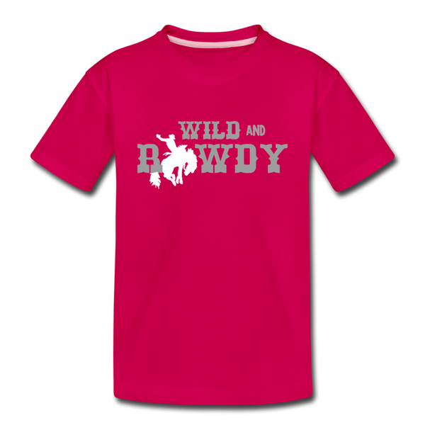 Wild and Rowdy Cowboy Kids' Premium T-Shirt - dark pink