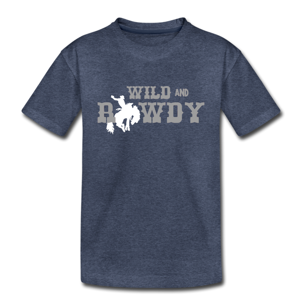 Wild and Rowdy Cowboy Kids' Premium T-Shirt - heather blue