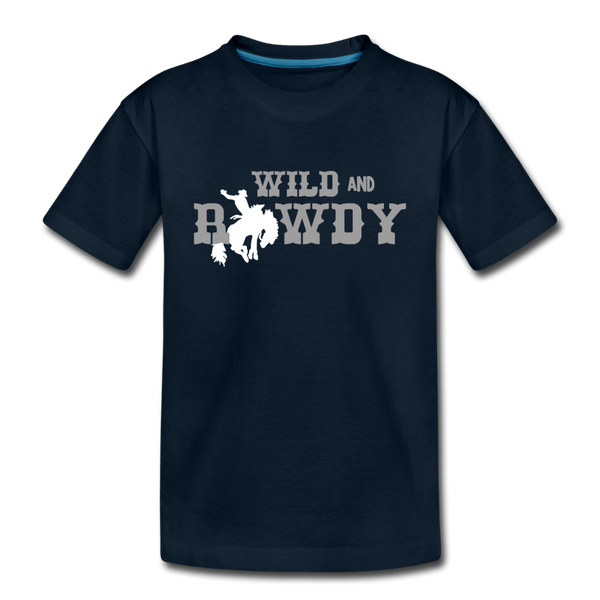 Wild and Rowdy Cowboy Kids' Premium T-Shirt - deep navy