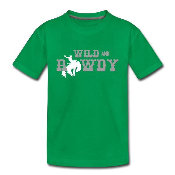 Wild and Rowdy Cowboy Kids' Premium T-Shirt - kelly green