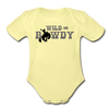 Wild and Rowdy Cowboy Organic Short Sleeve Baby Bodysuit - washed yellow