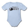 Wild and Rowdy Cowboy Organic Short Sleeve Baby Bodysuit - sky