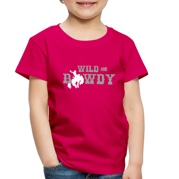 Wild and Rowdy Cowboy Toddler Premium T-Shirt - dark pink