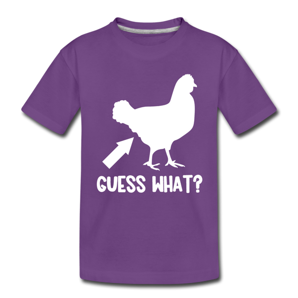 Guess What Chicken Butt Kids' Premium T-Shirt - purple