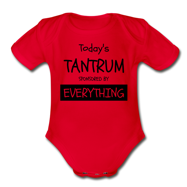 Todays Tantrum Sponsored by Everything Organic Short Sleeve Baby Bodysuit - red