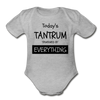 Todays Tantrum Sponsored by Everything Organic Short Sleeve Baby Bodysuit - heather gray