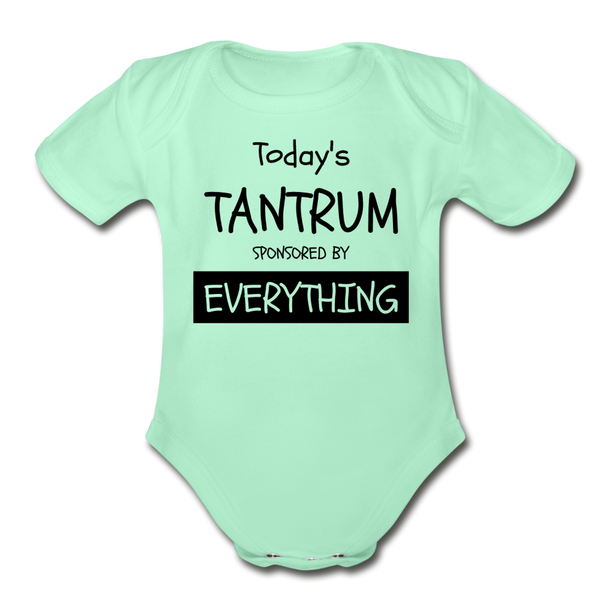Todays Tantrum Sponsored by Everything Organic Short Sleeve Baby Bodysuit - light mint