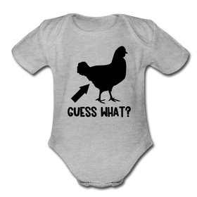 Guess What Chicken Butt Organic Short Sleeve Baby Bodysuit