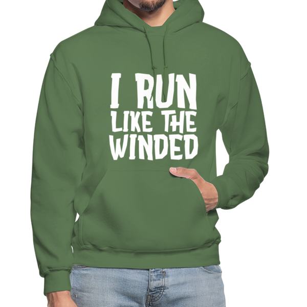 I Run Like the Winded Gildan Heavy Blend Adult Hoodie - military green
