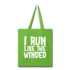 I Run Like the Winded Tote Bag - lime green