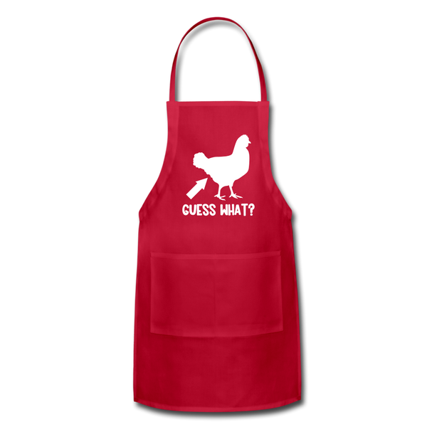 Guess What Chicken Butt Adjustable Apron - red